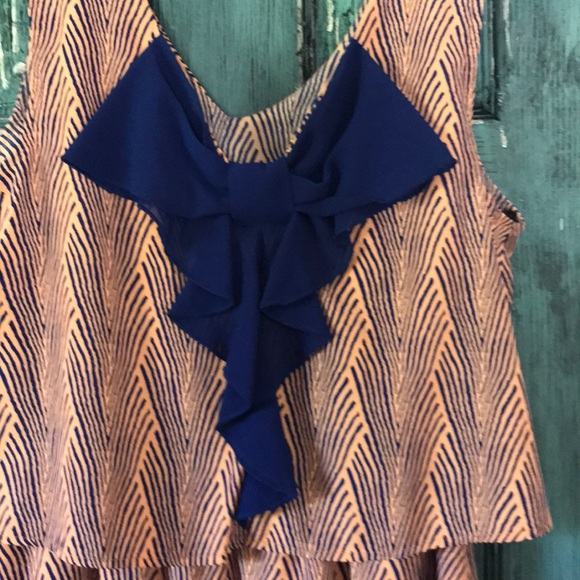 Blu pepper sleeveless dress. Orange/blue. Size med - Picture 2 of 4